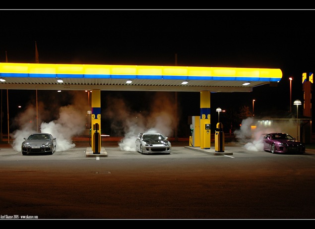 Supra burnout gas station