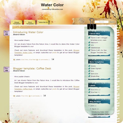 water-color-blogger-template