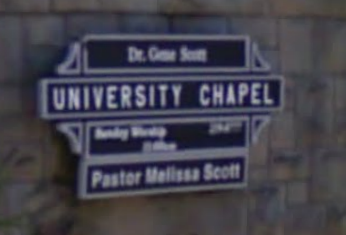 University Chapel Sign