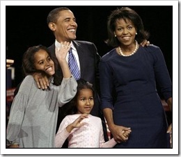 Obama and his family