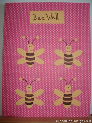 Bee Well - get well card - front