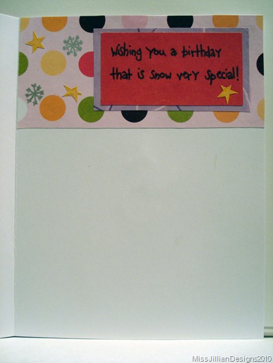 Birthday Card - Snowy Birthday - Inside