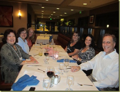 Vickie Kennedy, Nona, Glenda Johnson, Morgan Watkins, Susie Cherry and myself at the table during dinner.
