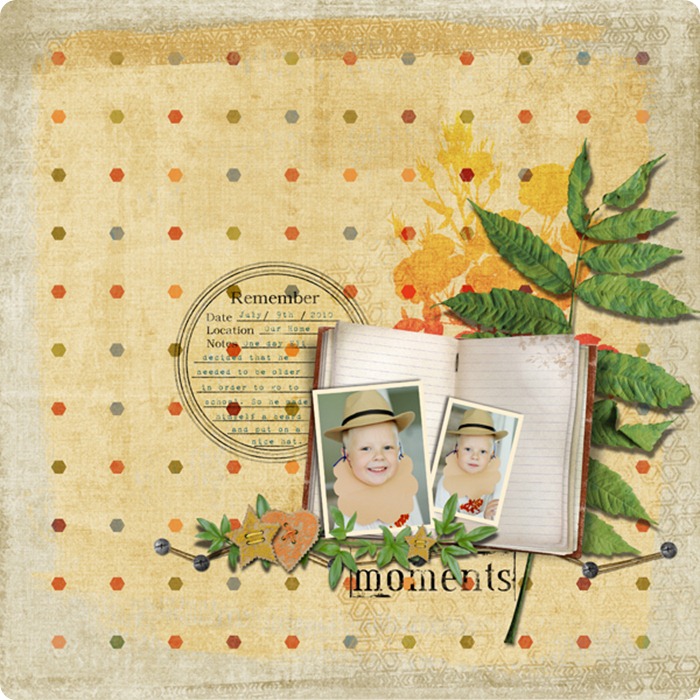 Layout by Laurel Lakey uses Scenic Route Collection, ScrapSimple Paper Templates: Textured Paint, Dynamic Brush Set: Textured 8201, A Gardener's Diary Collection, Rustique Collection, Falling Leaves Collection Mini, Noteworthy Collection Biggie, and Brush Set: Flowers in Silhouette.