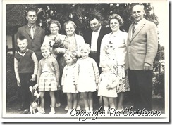 Pias mormor og morfar med børn svigerbørn og børnebørn 
