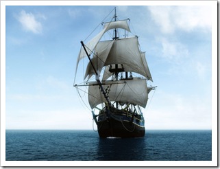 masted ship