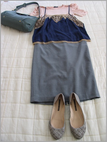Outfits Anonymous: shape fx grey pencil skirt