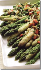 White & green asparagus salad