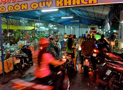 A motorbike parking lot in Vietnam