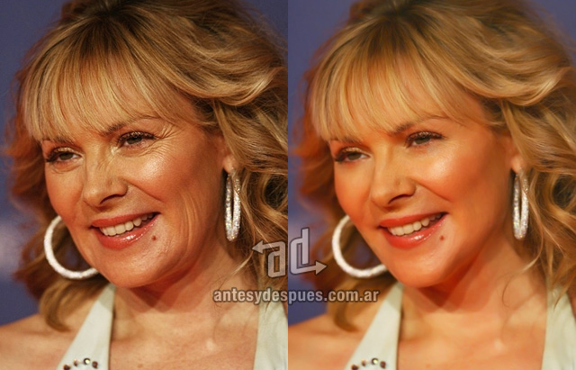 Kim Cattrall sin Photoshop