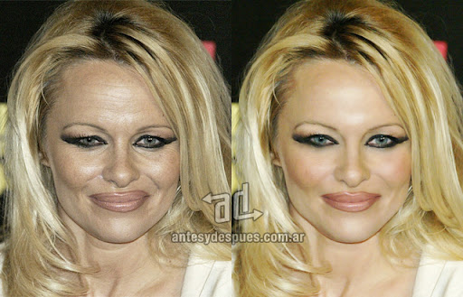 Pamela Anderson Before and after Photoshop