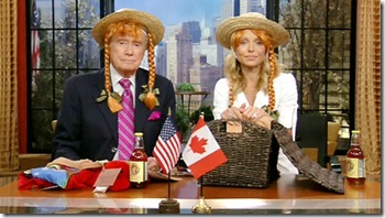Regis and Kelly return home to New York with all their PEI tourist memorabilia