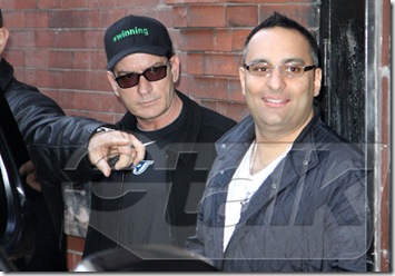 Charlie Sheen in Toronto with Russell Peters