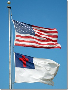 American and Christian flags