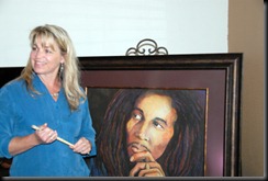 Brenda Dominguez with her painting