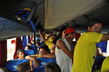 As fotos dos banhistas durante a viagem até o Aqua Mac