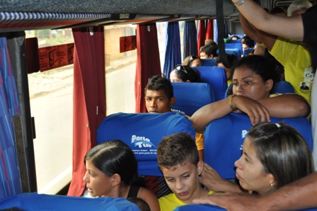 As fotos dos banhistas durante a viagem até o Aqua Mac
