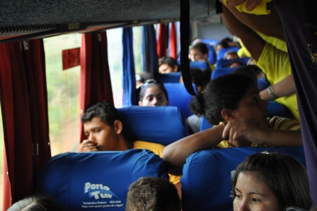 As fotos dos banhistas durante a viagem até o Aqua Mac