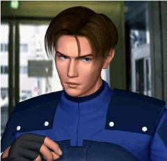Leon, em uma cutscene de Resident Evil 2