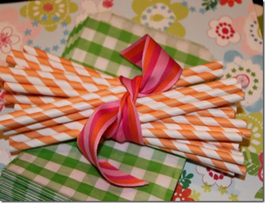 Paper Straws Orange Stripe Close 7