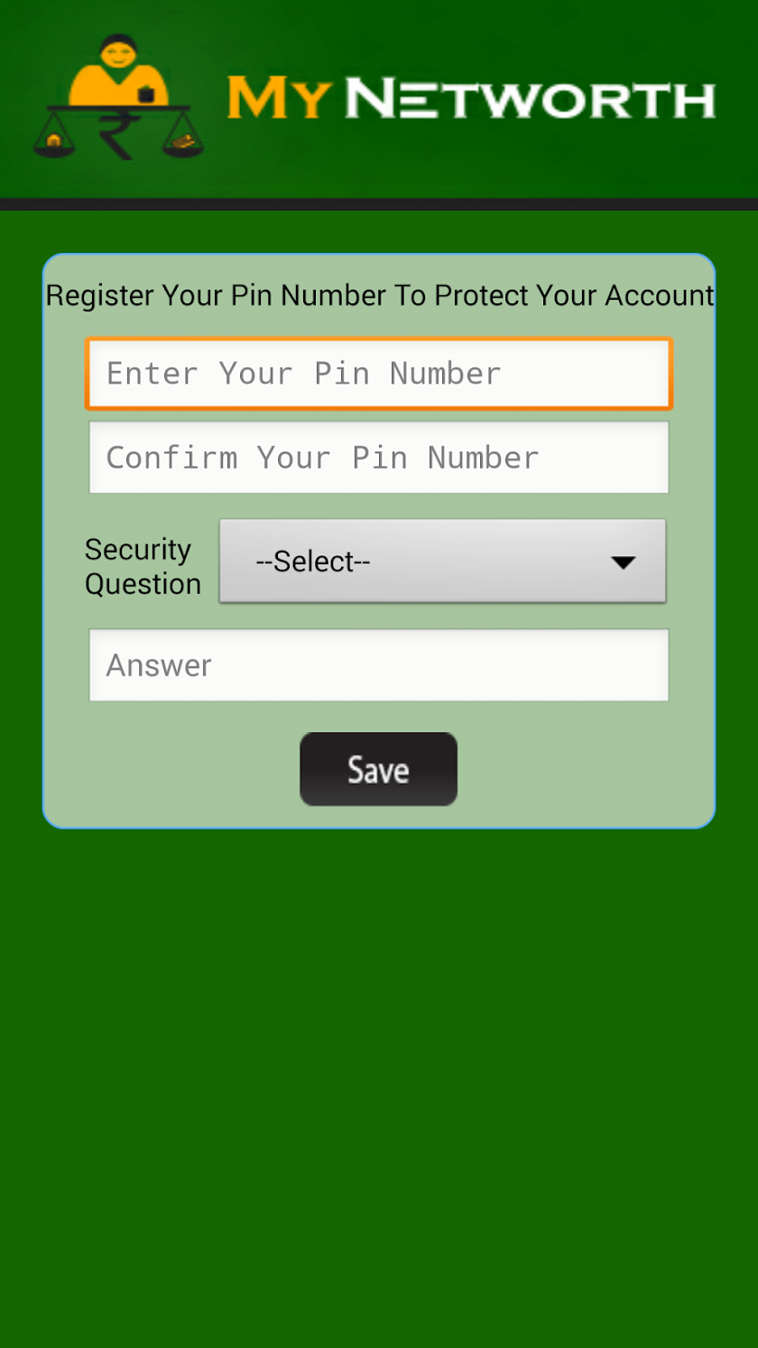 MyNetworth Screen 1