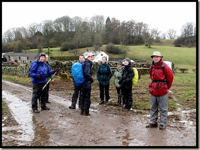 A bedraggled group in the mud by Hall Field (a farm)