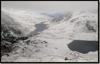 Looking down from the NE ridge of Y Garn