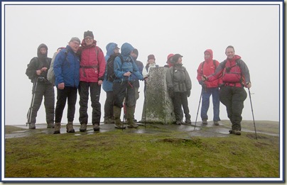 East Lancs LDWA members on the summit of Shutlingsloe - 13/2/11