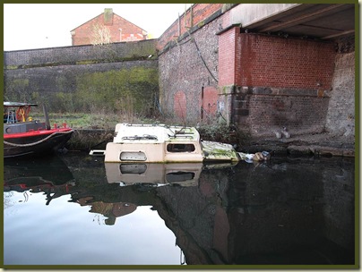 A distressed canal boat