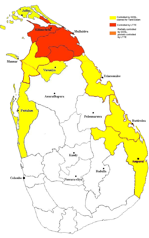 Mapa La Guerra Civil De Sri Lanka 1983 2009 The Civil War In Sri