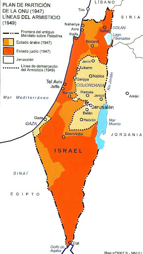 Mapa - La Partición de Palestina de 1947