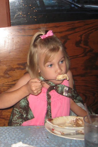 Bailey enjoying some Fried Ice Cream
