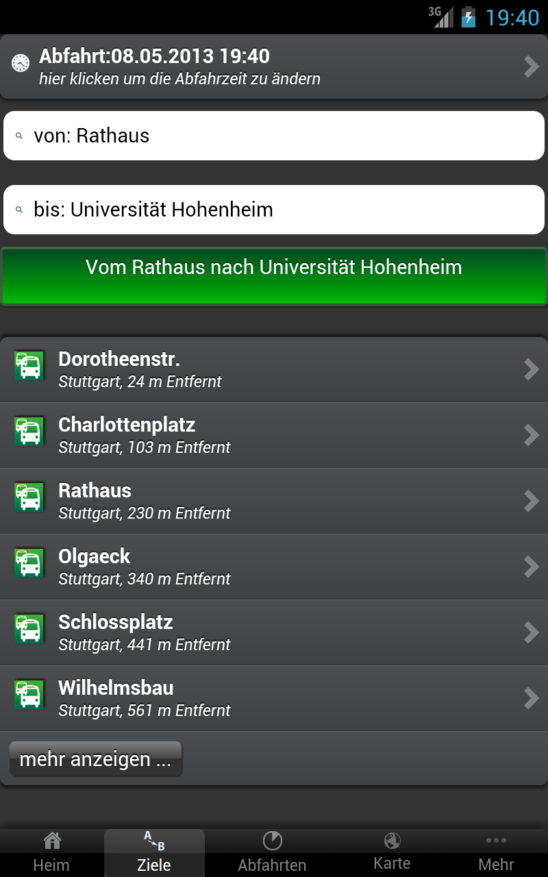 A+ Fahrplan Stuttgart Screen 2