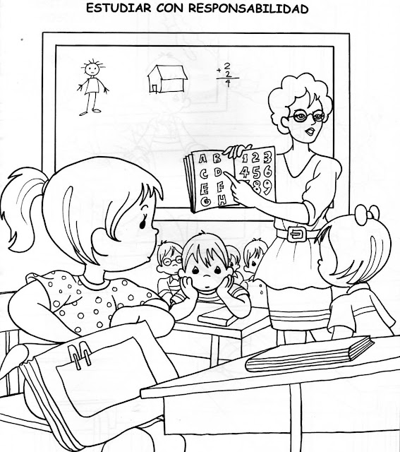 images Imagenes De Niños Estudiando Para Colorear E Imprimir dibujos de trabajos en el aula para