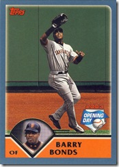 Topps 2003 Opening Day Barry Bonds