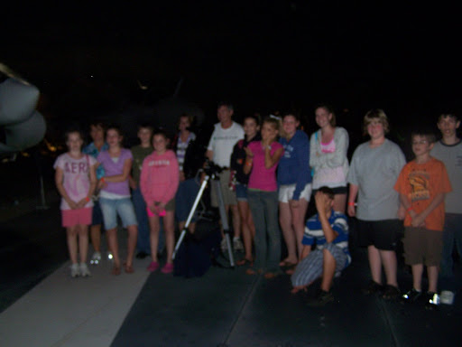 The end of a long day ends by looking at Saturn through a 5 inch reflecting telescope during our astronomy class.