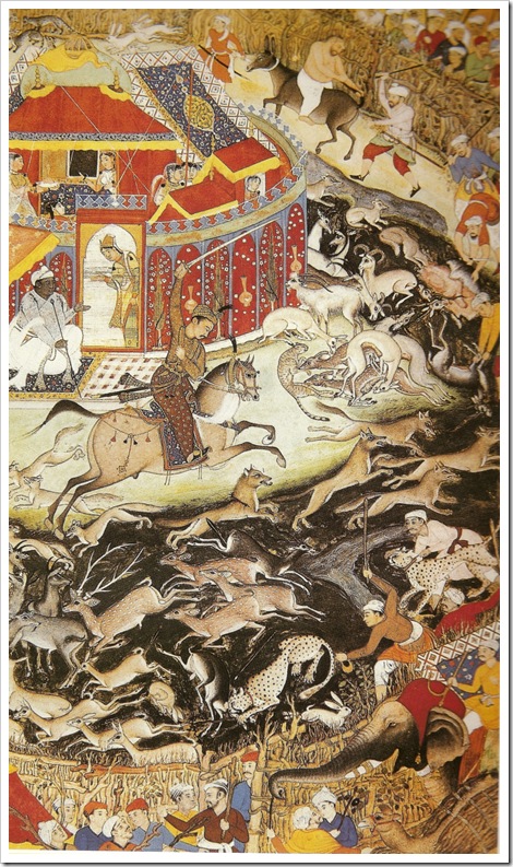 Mogul Emperor Akbar and cheetah hunt