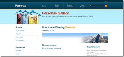 Personas for Firefox - Yosemite