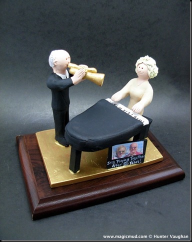 cake topper anniversary 50th fiftieth cakes player piano toppers trumpet groom bride dacia anam cara mo