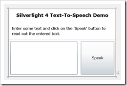 Silverlight 4: Text to Speech application using COM API