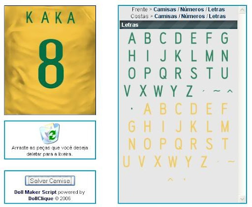 Gerador de Camisas - Crie a camisa do seu time de futebol personalizada com seu nome para usar como avatar