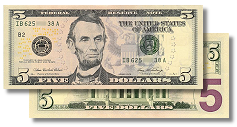 Redesigned $5 bill