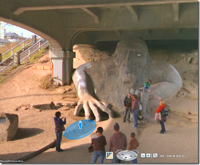 Bing Maps: Streetside view of the Fremont Troll