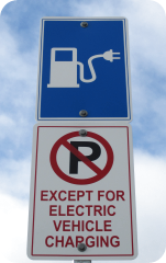 Parking for the electric vehicle charging station at Redmond City Hall