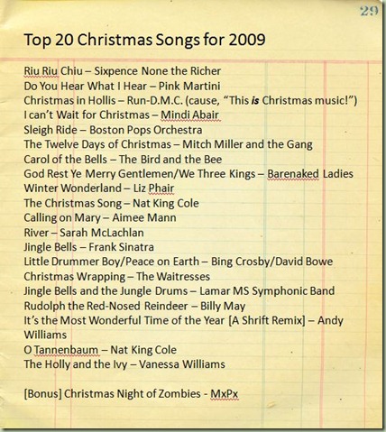 Christmas Songs for 2009