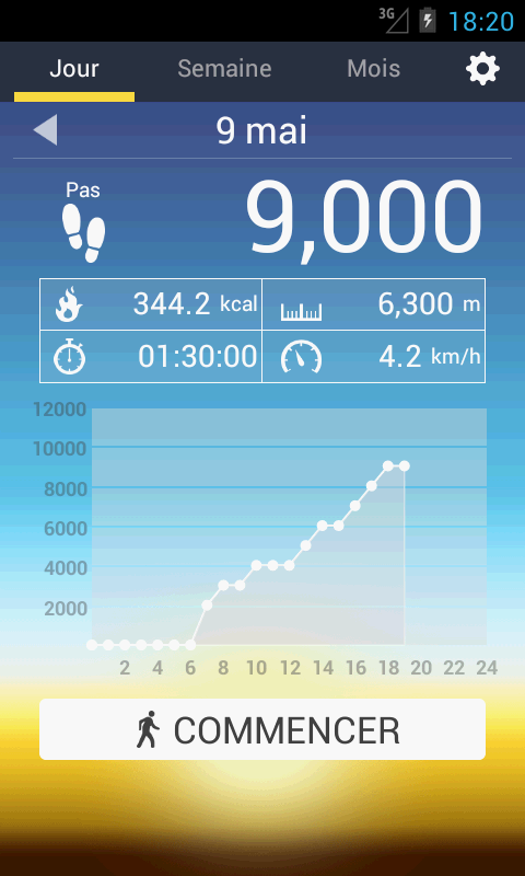   Podomètre- capture d'écran 