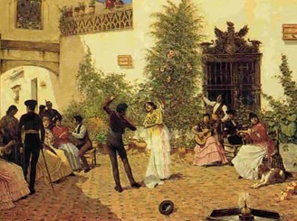 Fiesta flamenca (Oleo Jose Garcia Ramos)