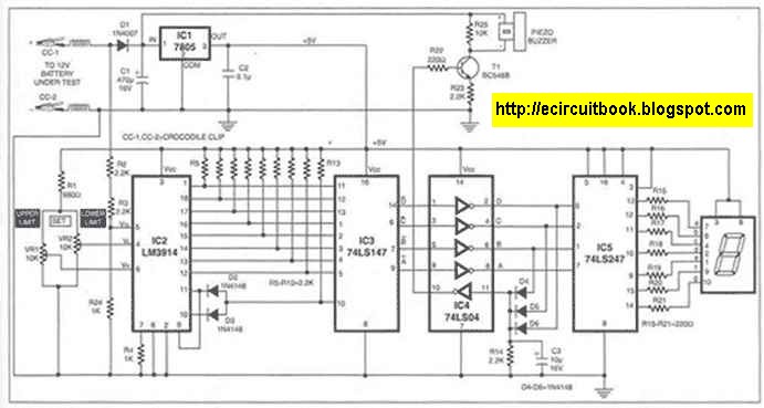 eCircuitbook: Charge Monitor for 12V lead acid battery