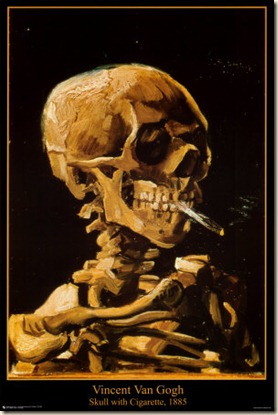 Skull With Cigarette Van Gogh Print