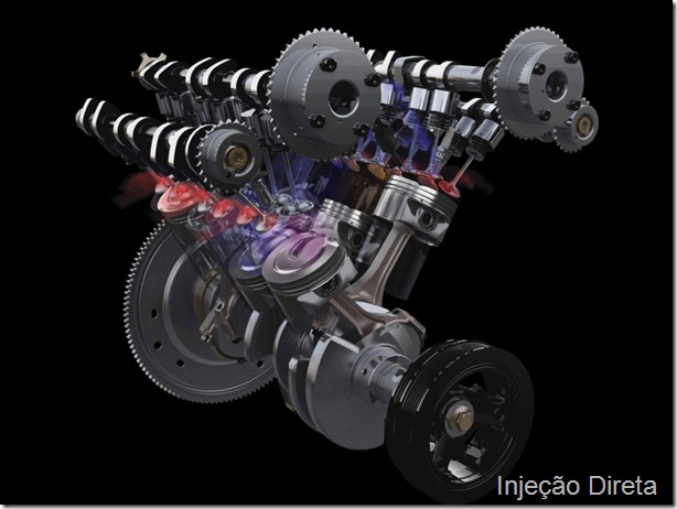 Ford's EcoBoost Engine In Action: Spent gasses are pushed through the exhaust valves, where they are routed to the turbochargers for the efficient conversion of exhaust gasses into energy to drive the turbochargers. 

